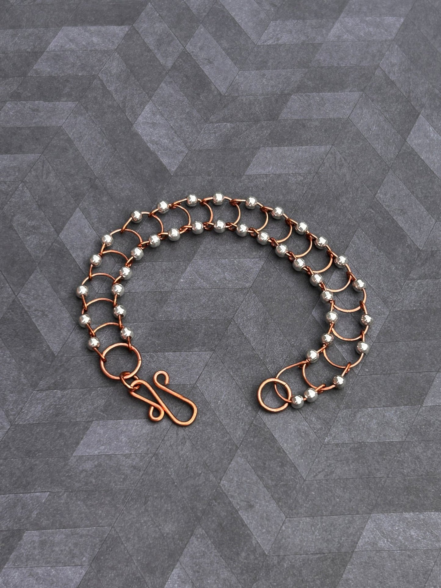 Two-toned Copper & Sterling Silver Link Bracelet