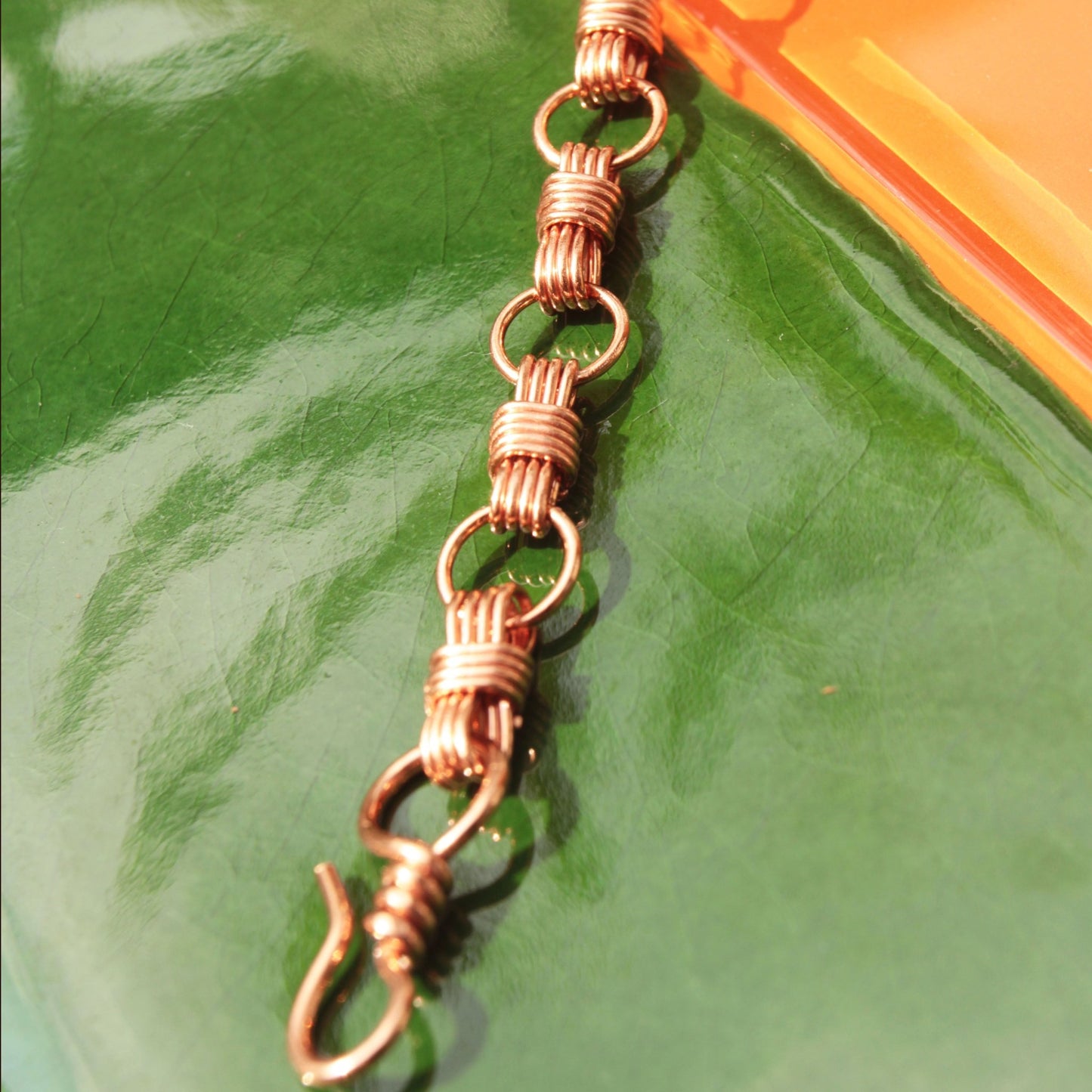 nautical equestrian inspired copper bracelet handmade by carrie foscato design
