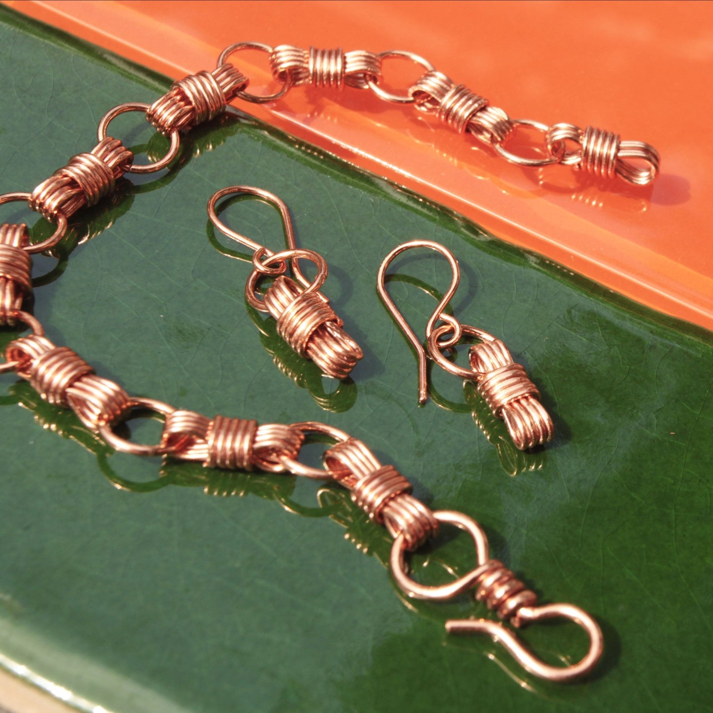 nautical equestrian inspired copper bracelet handmade by carrie foscato design