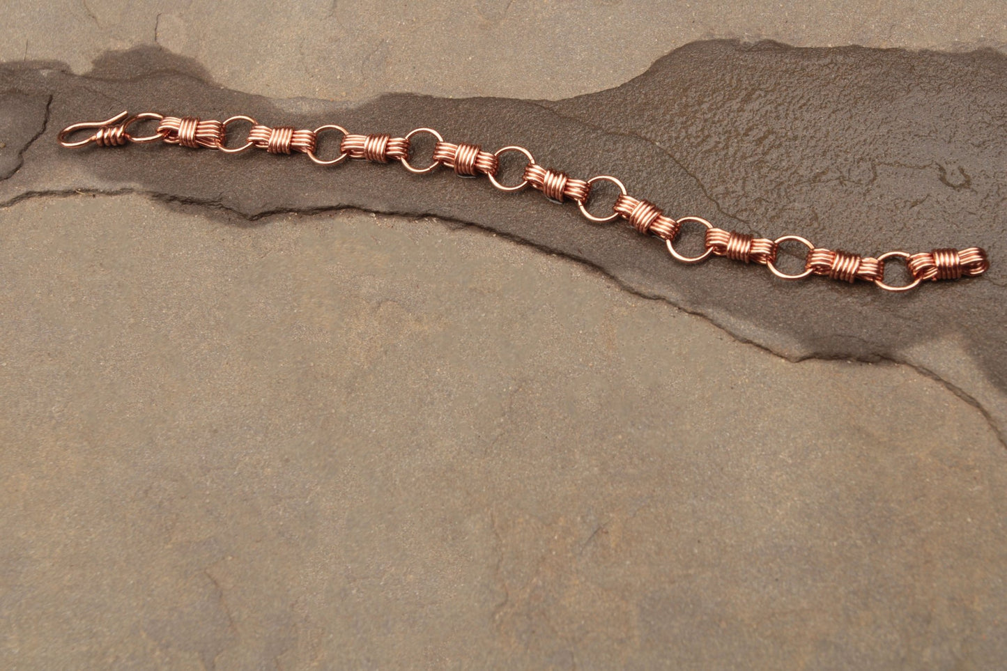 nautical equestrian inspired copper bracelet handmade by carrie foscato design