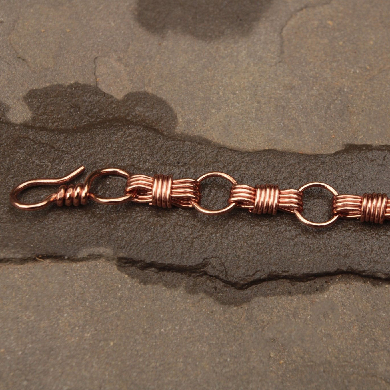 nautical equestrian inspired copper bracelet handmade by carrie foscato design