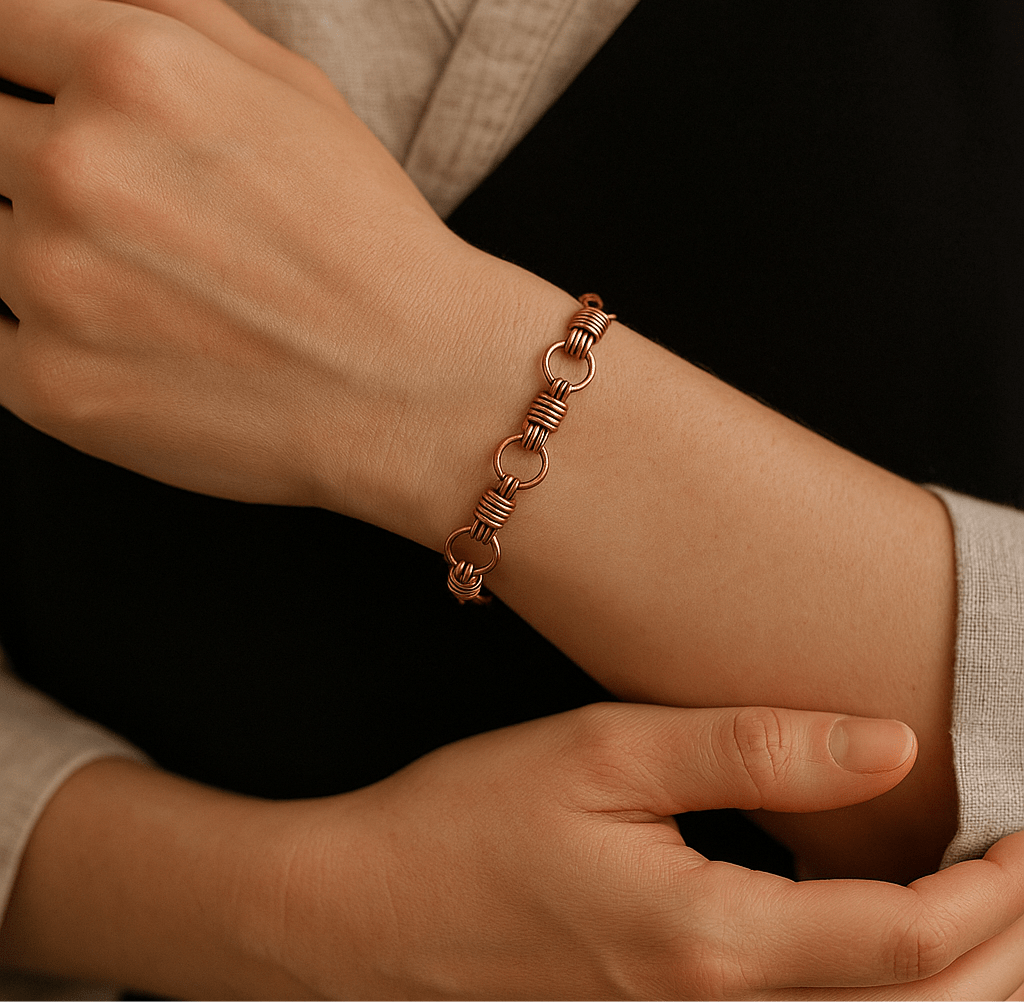 Handmade nautical equestrian designed copper bracelet Carrie Foscato design