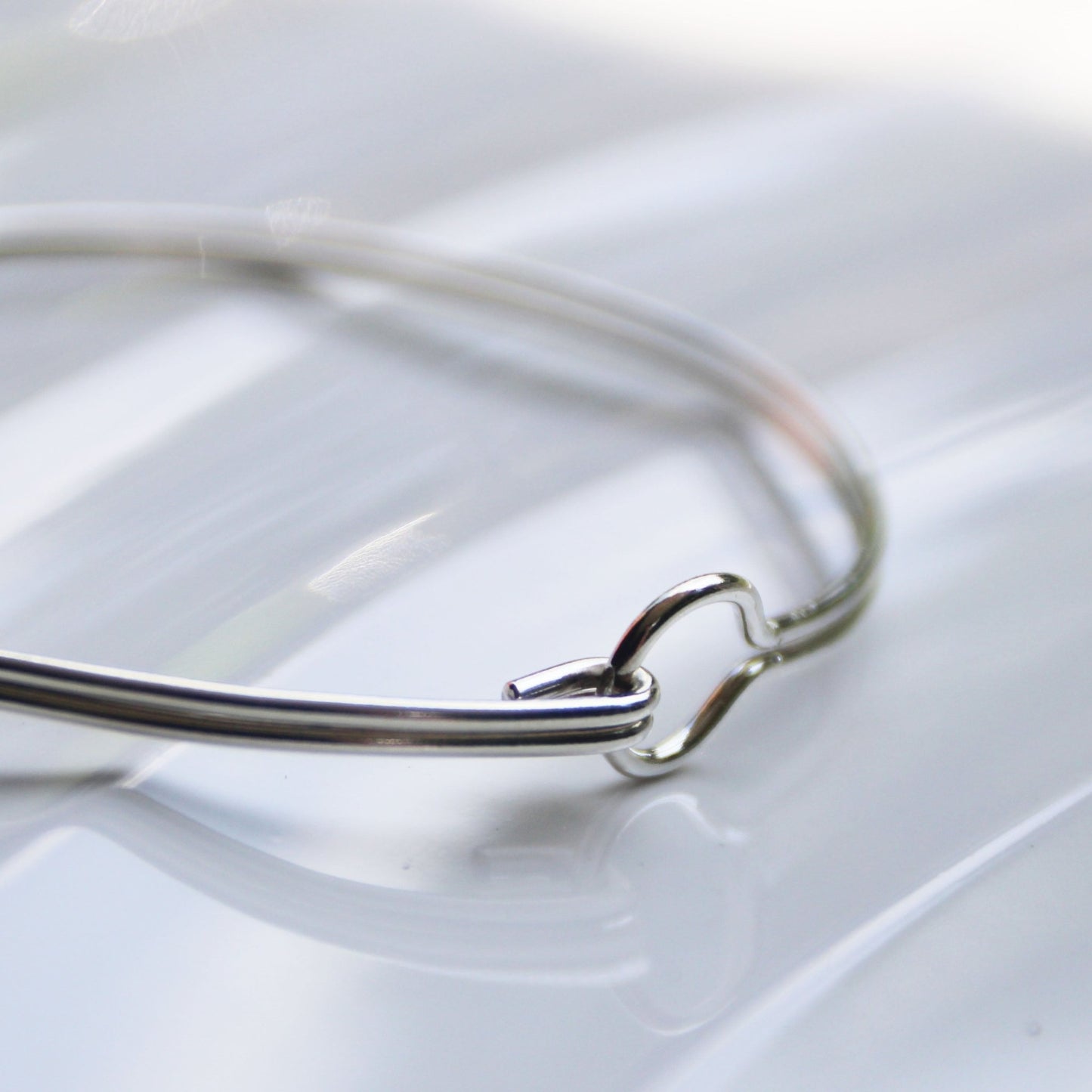 Sterling Silver Double Band Bangle – Modern & Minimalist Elegance