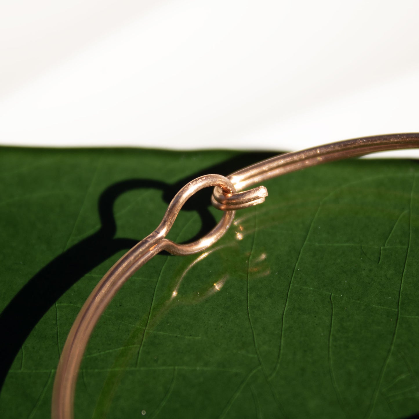 copper bangle bracelet with tourmaline tube beads handmade in USA carrie foscato design