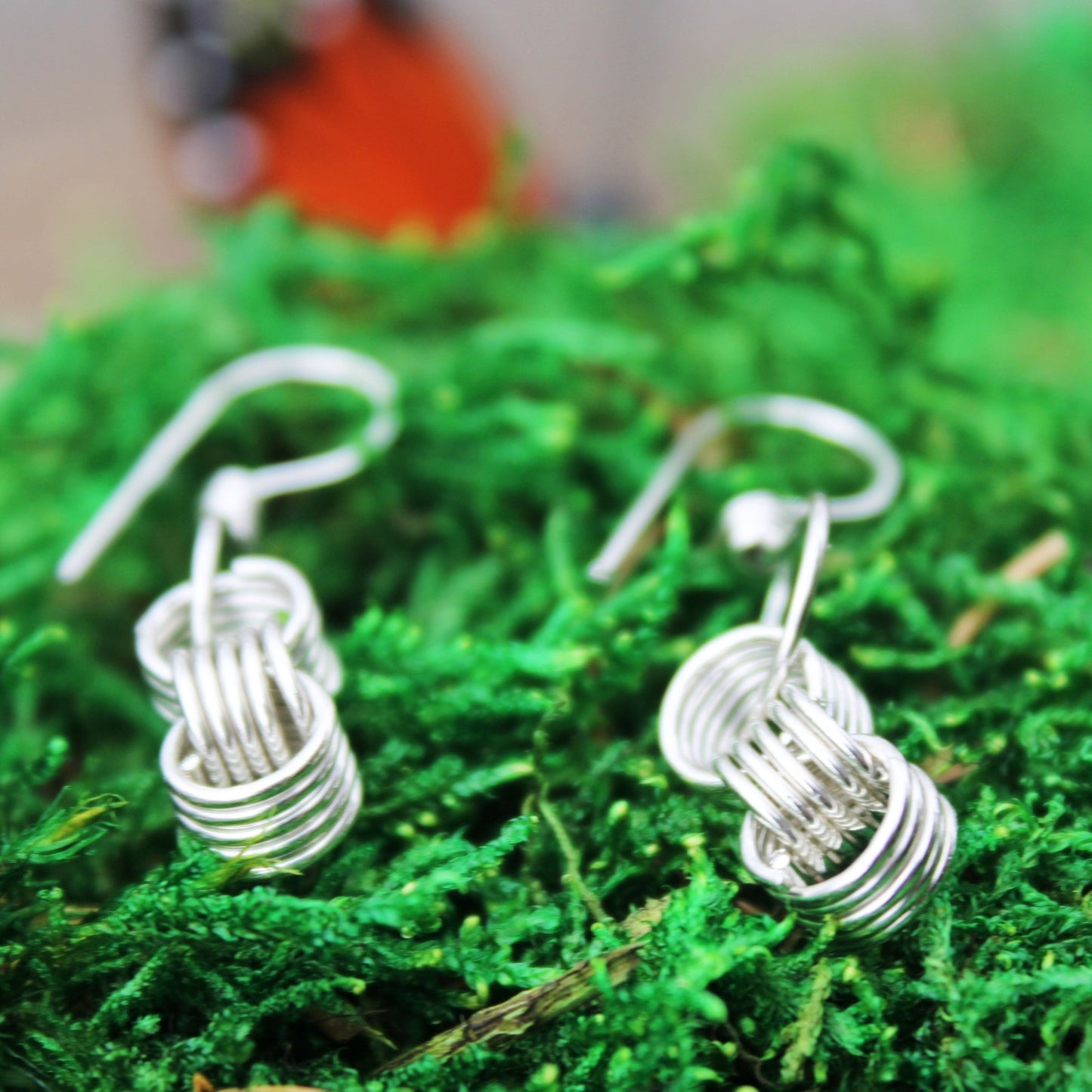 triple coil sterling silver wire wrapped earrings