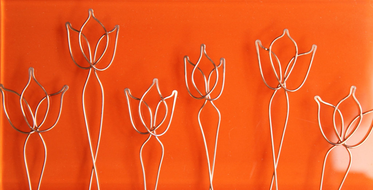 stunning 3.75" tulip inspired copper dangle earrings. handmade in USA carrie foscato design