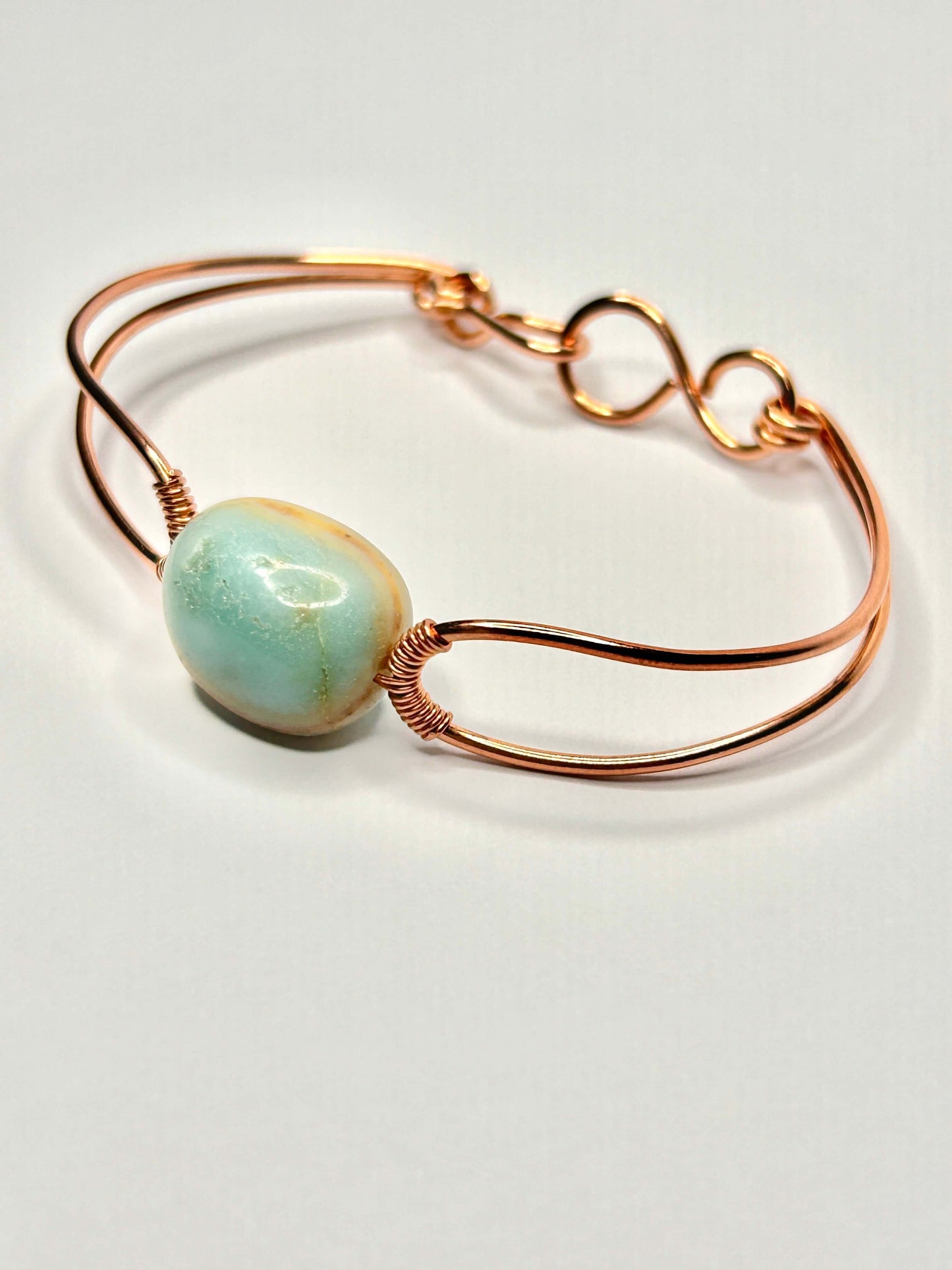 Amazonite Copper Bangle Bracelet