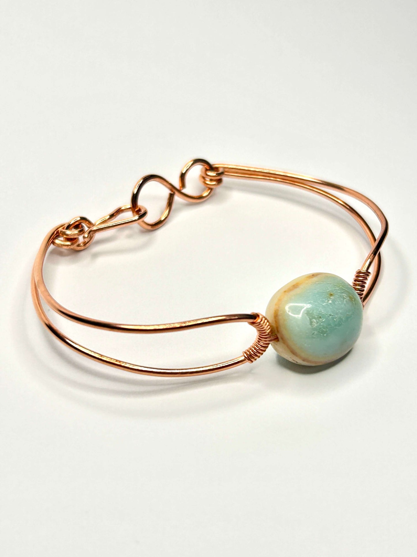 Amazonite Copper Bangle Bracelet