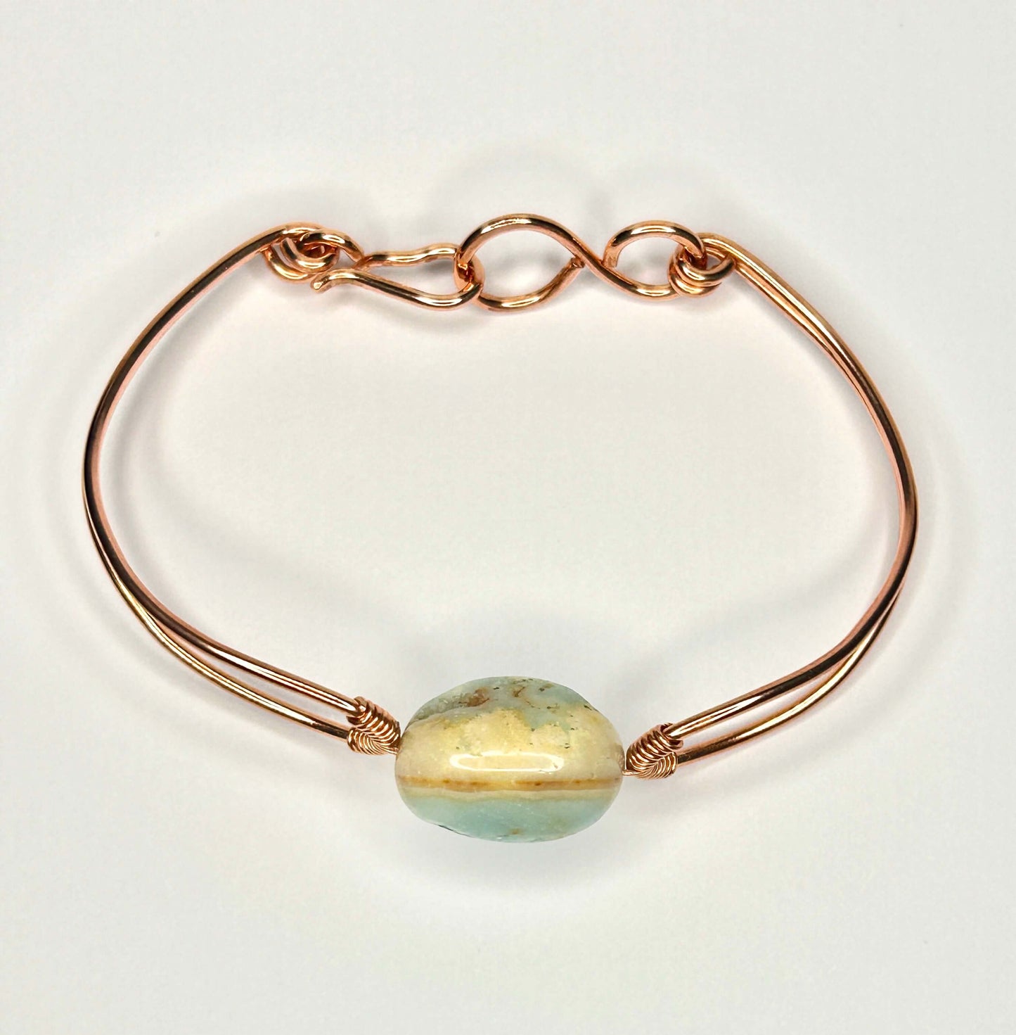 Amazonite Copper Bangle Bracelet