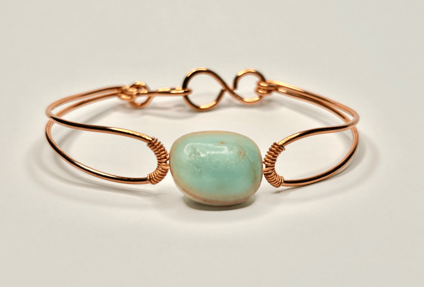 Amazonite Copper Bangle Bracelet