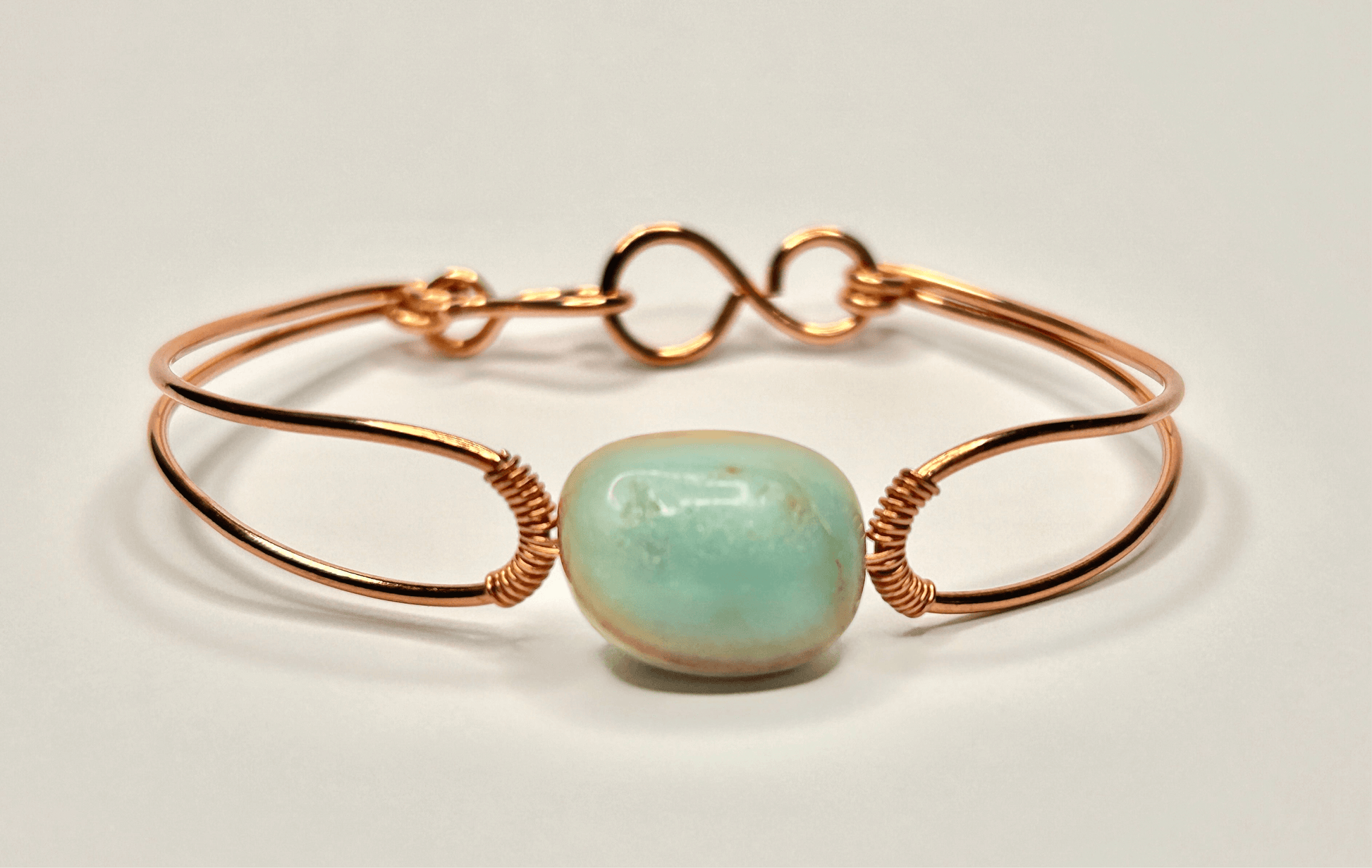 Amazonite Copper Bangle Bracelet