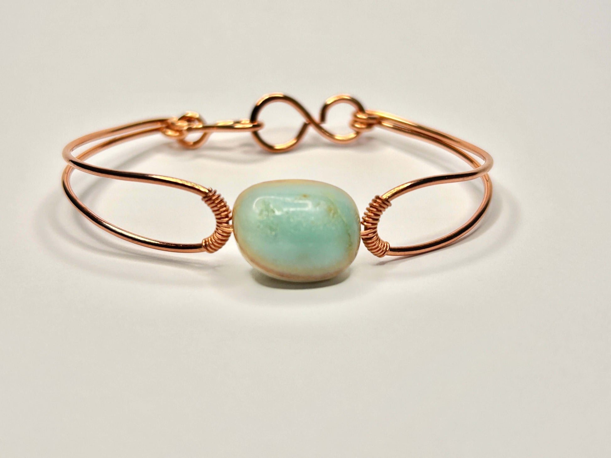 Amazonite Copper Bangle Bracelet