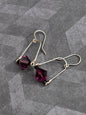 Sterling silver drop stirrup earrings handmade handcrafted wire wrapped