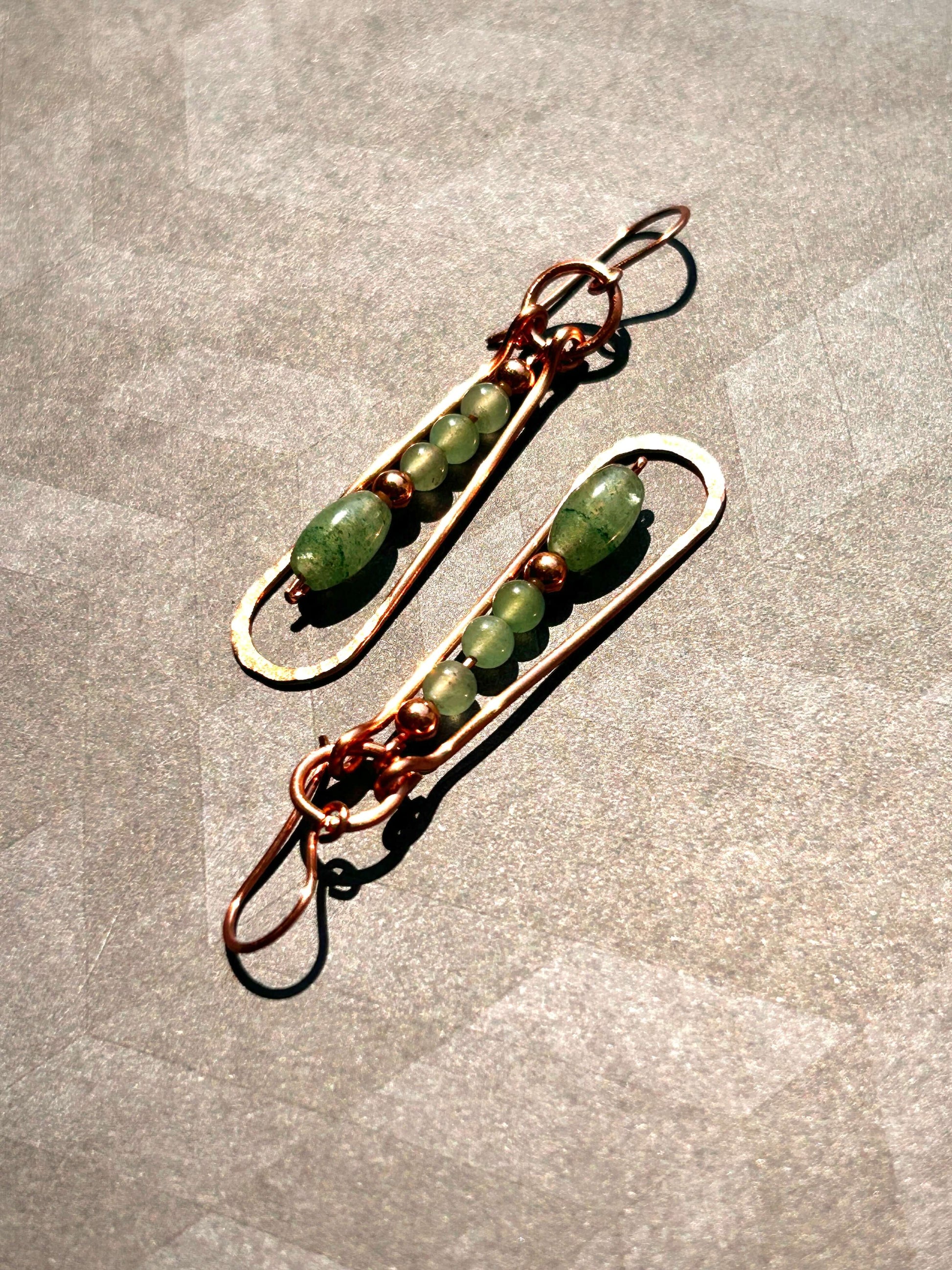 Copper & Aventurine Copper Earrings