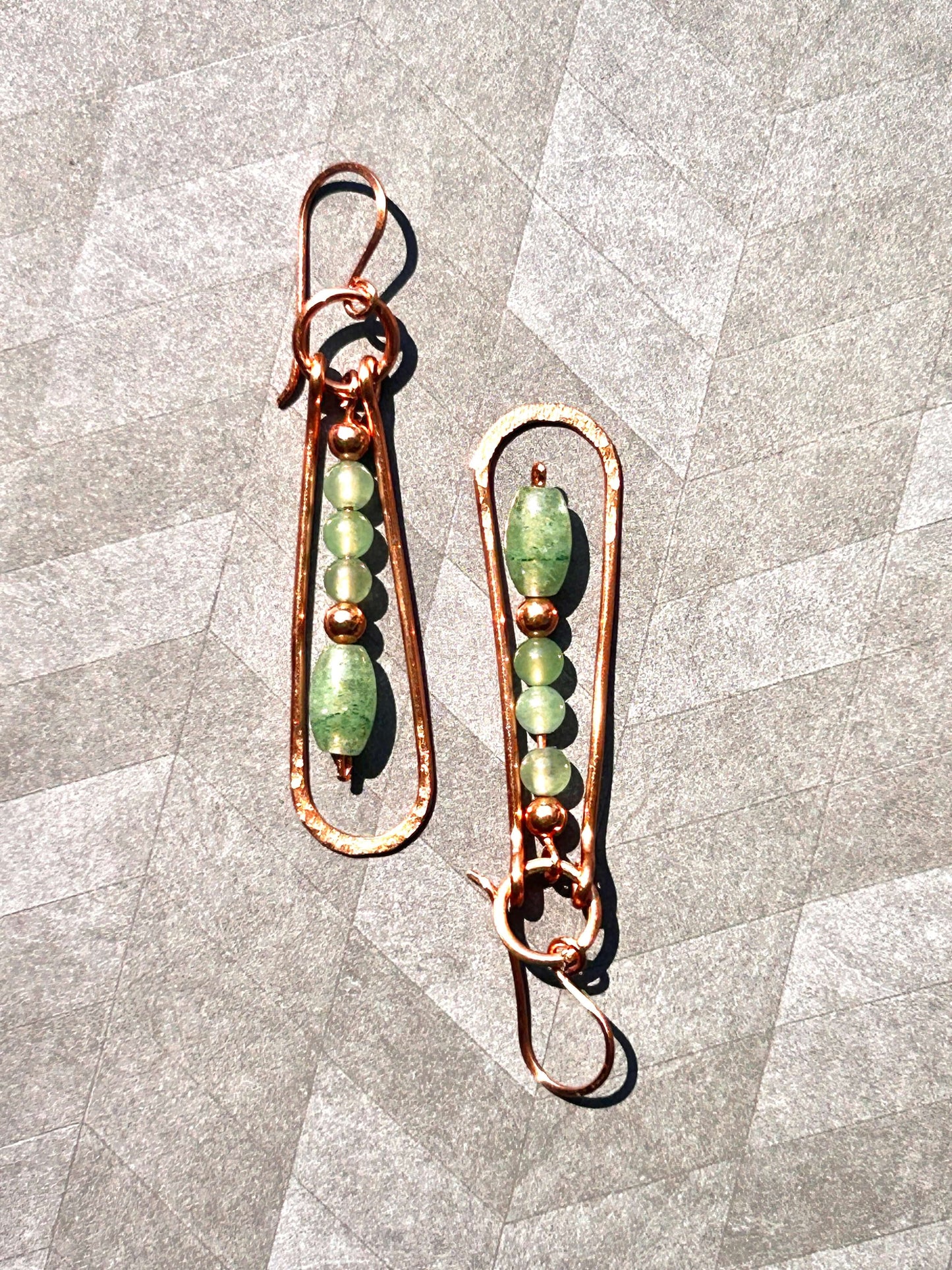 Copper & Aventurine Copper Earrings