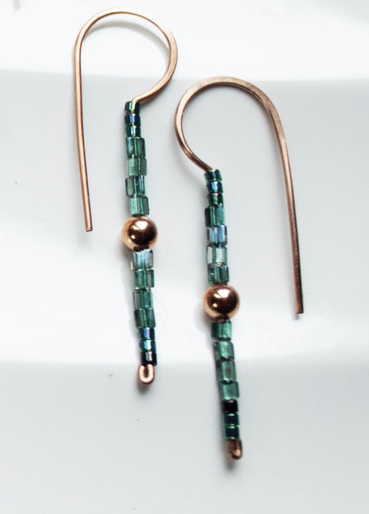 Minimalist Copper Drop Earrings