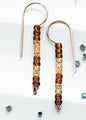 eco-friendly minimalist copper earrings with seed beads handmade by carrie foscato design USA