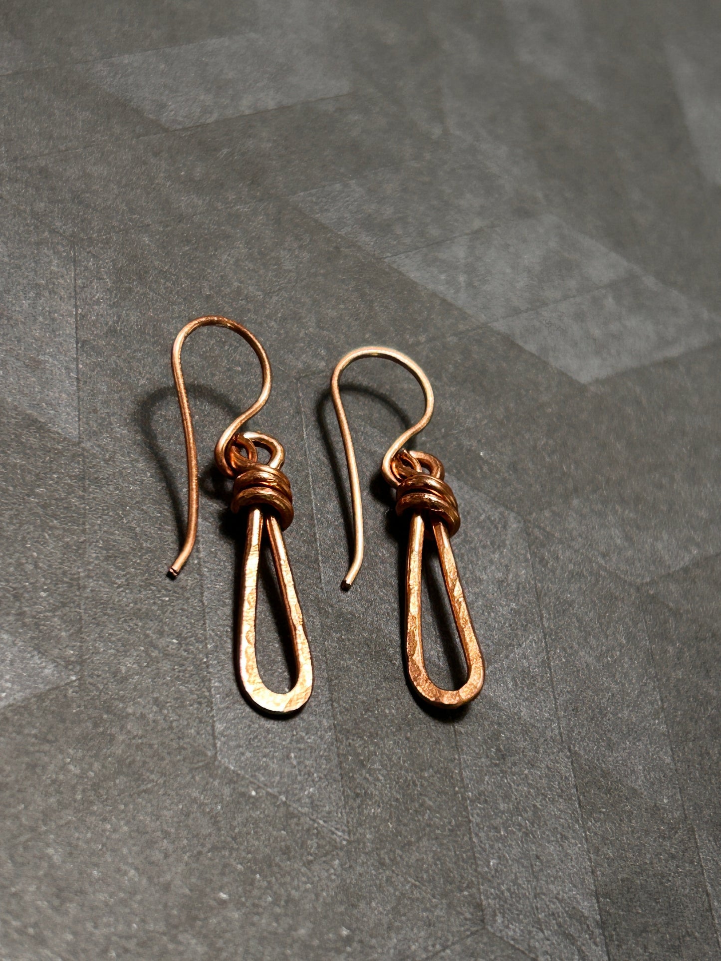 Hammered Copper Earrings