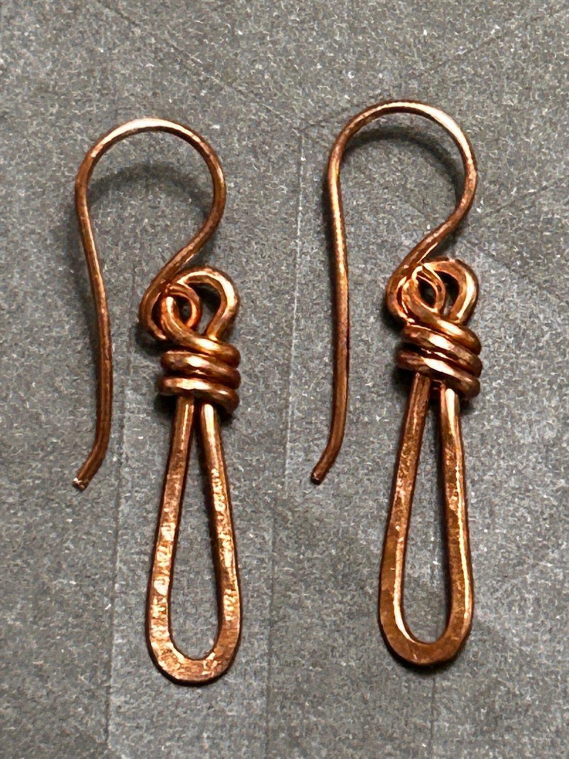 Hammered Copper Earrings