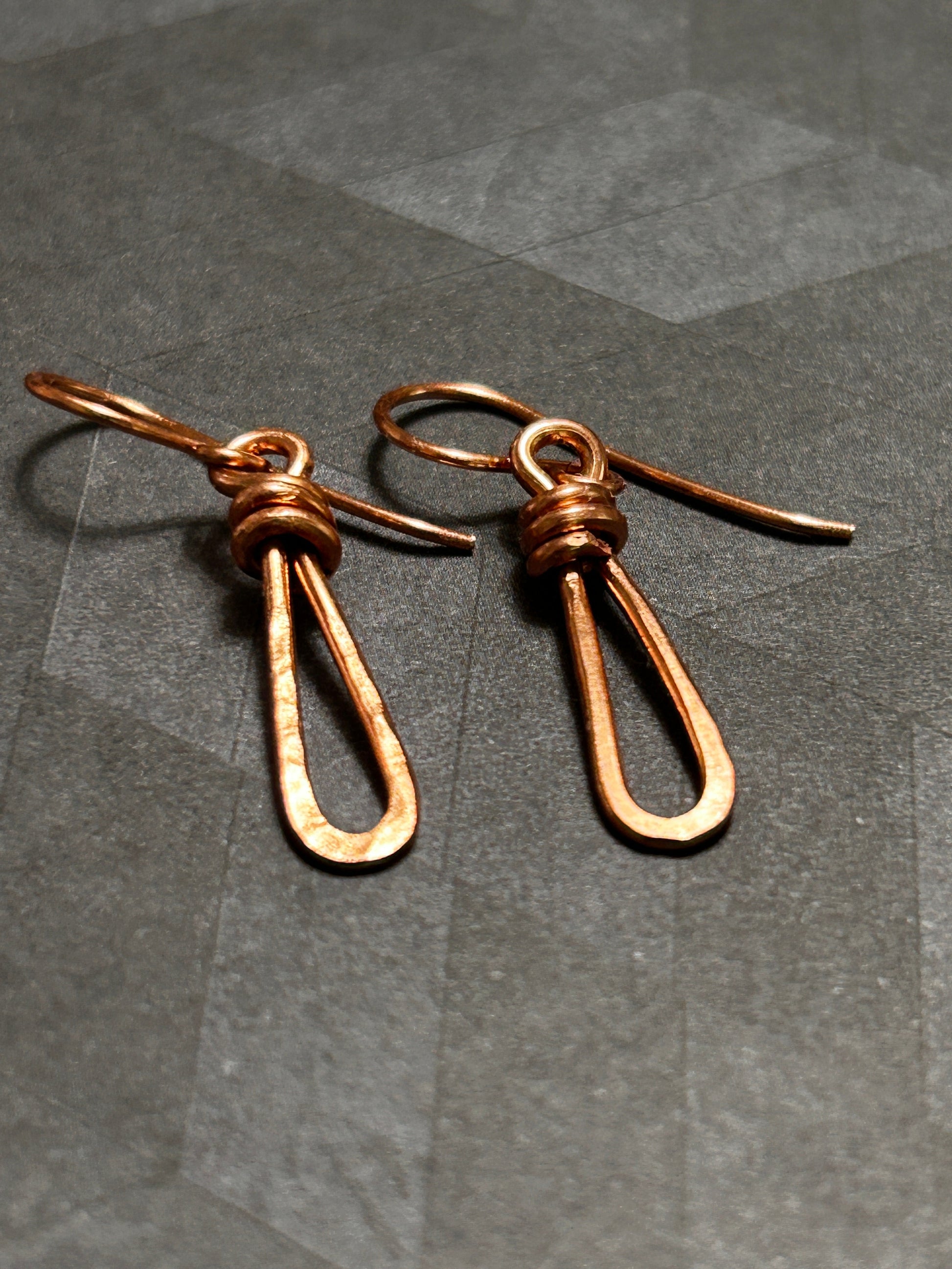 Hammered Copper Earrings