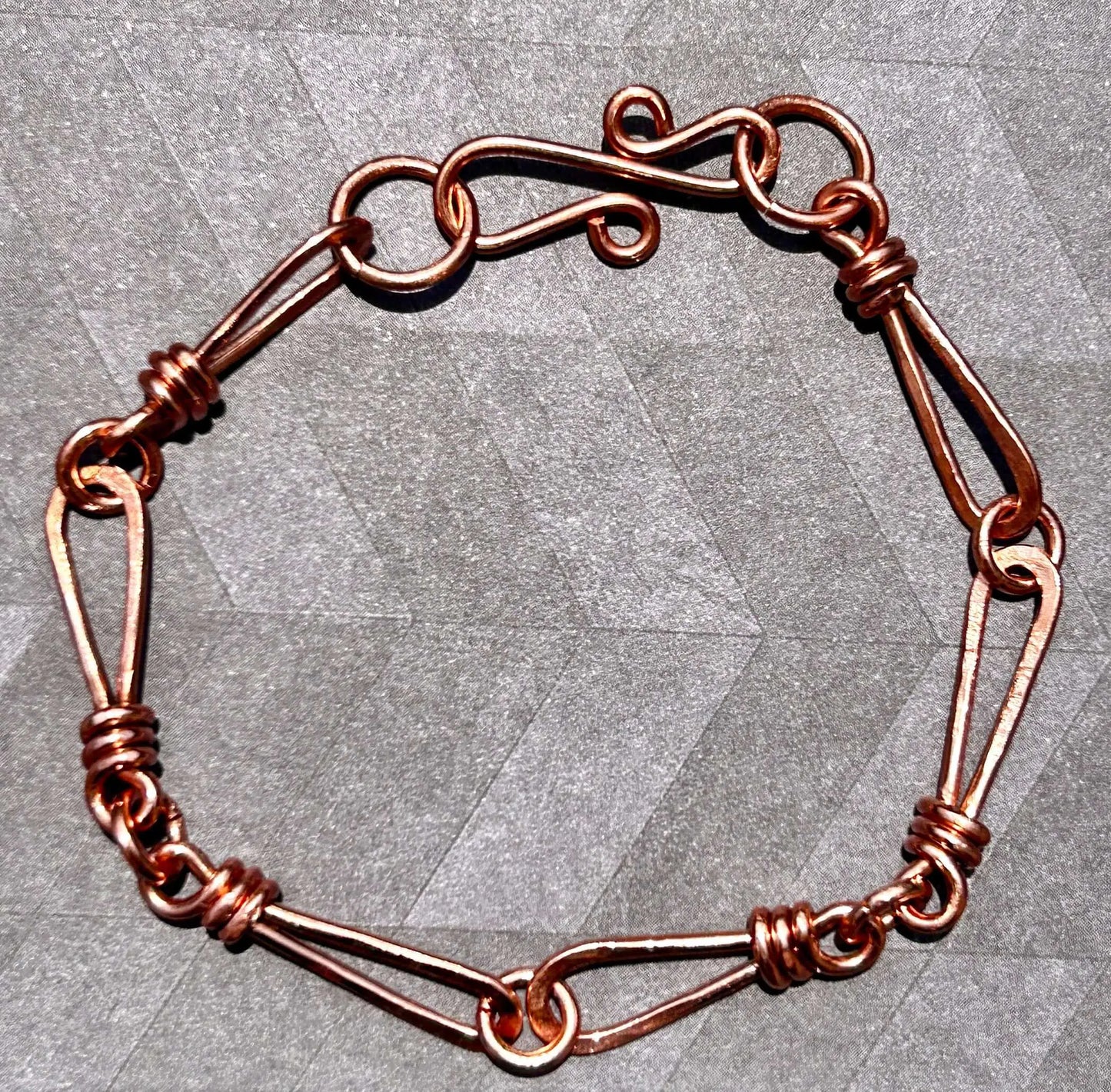 Handmade copper wire wrapped bracelet