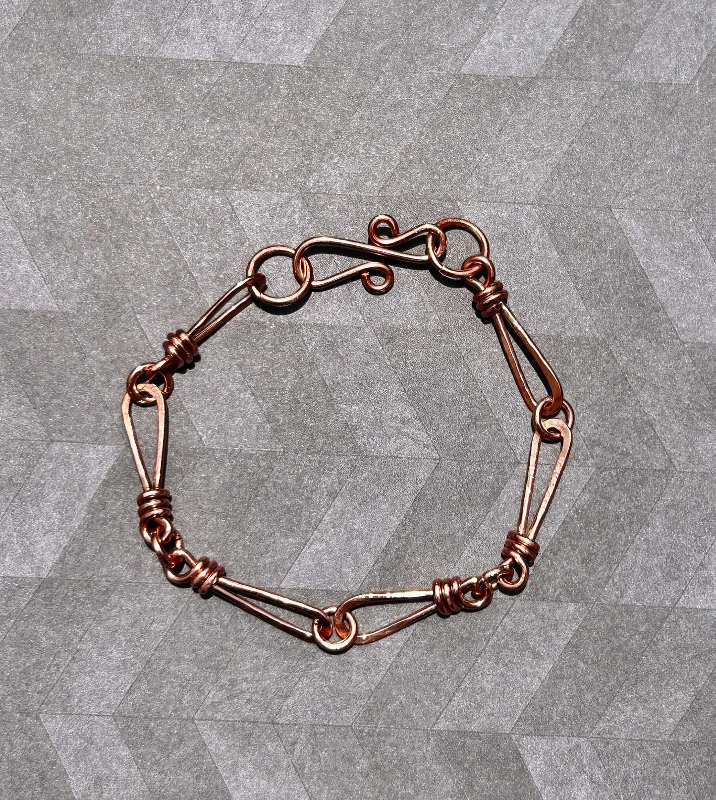 Handmade copper wire wrapped bracelet