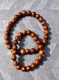 His & Hers Tibetan Agate stretch cord bracelets (red brown)