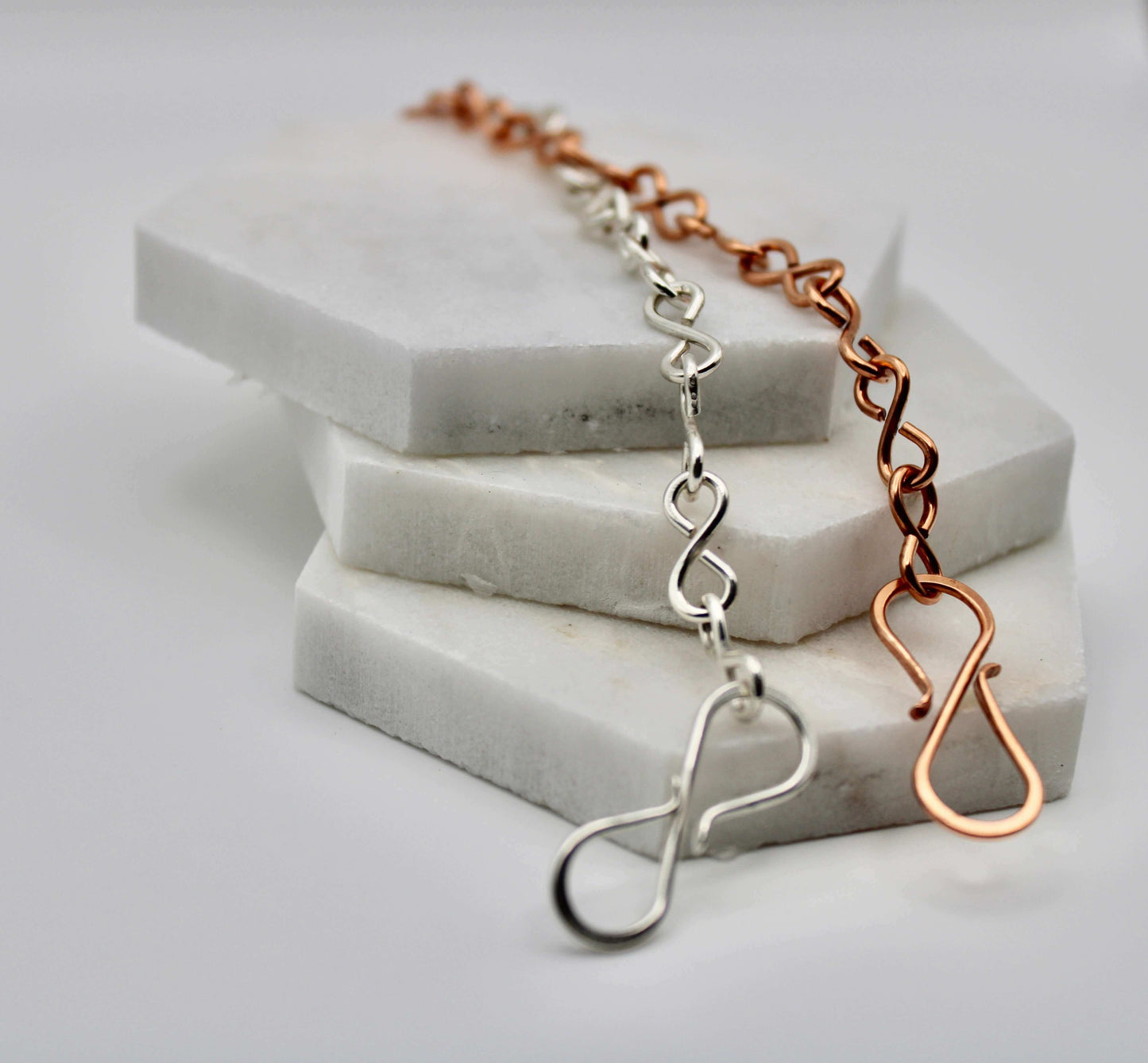 Infinity Wire Wrapped Bracelet in Copper