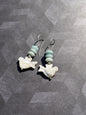 Mother-of-Pearl and Amazonite dangle earrings