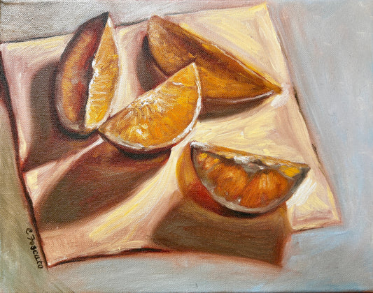 Orange Slices on a Napkin