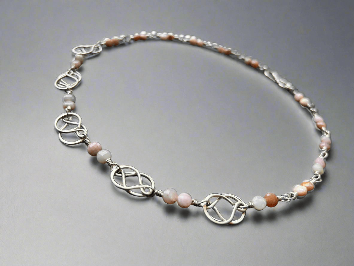 Peruvian Pink Opal Sterling Silver Necklace