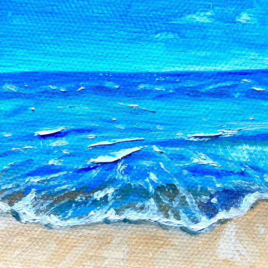 Set of 3 mini beach oil paintings