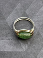 Sterling Silver Wire Wrapped Green Aventurine Ring