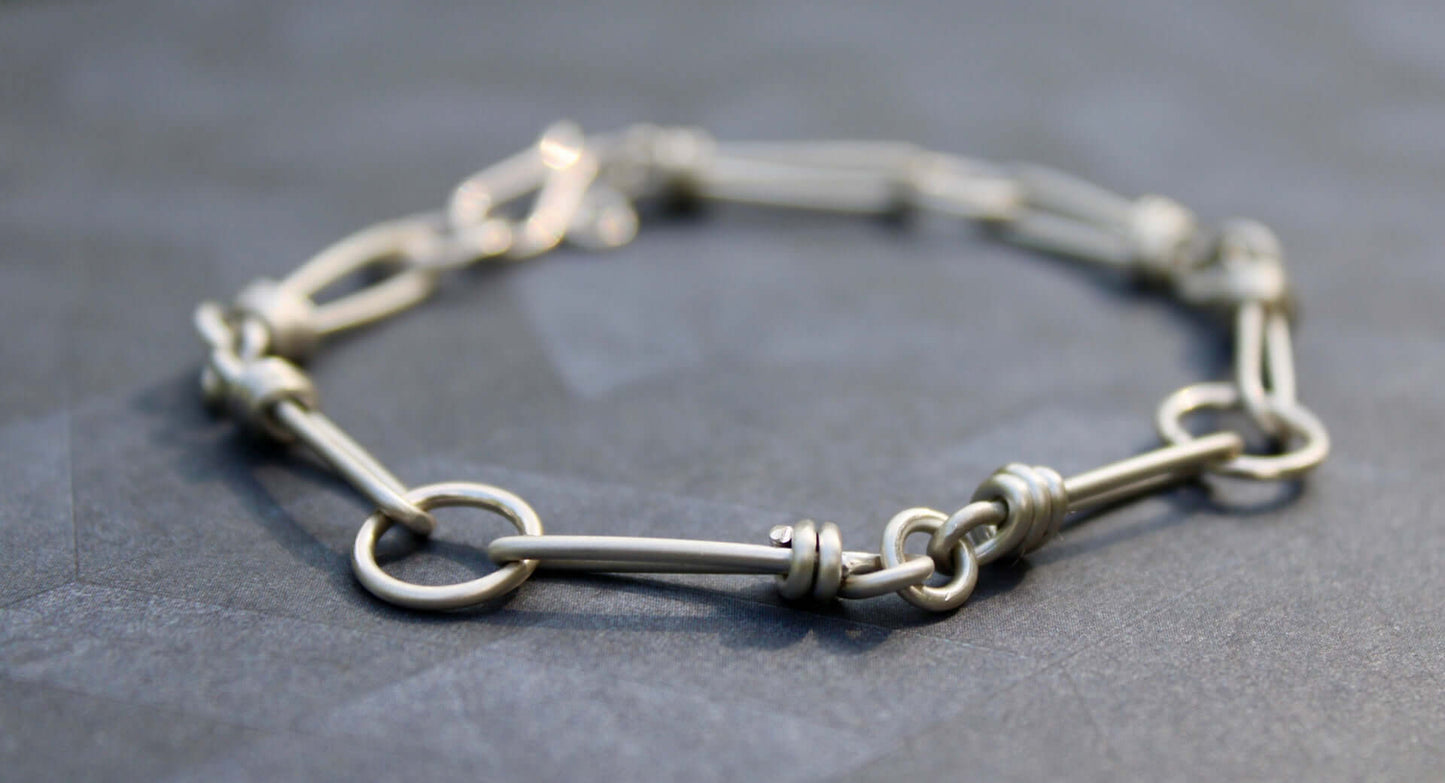 Sterling silver Twisted Link Bracelet