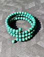 Turquoise Beaded Memory Wire Bracelet with bead dangles