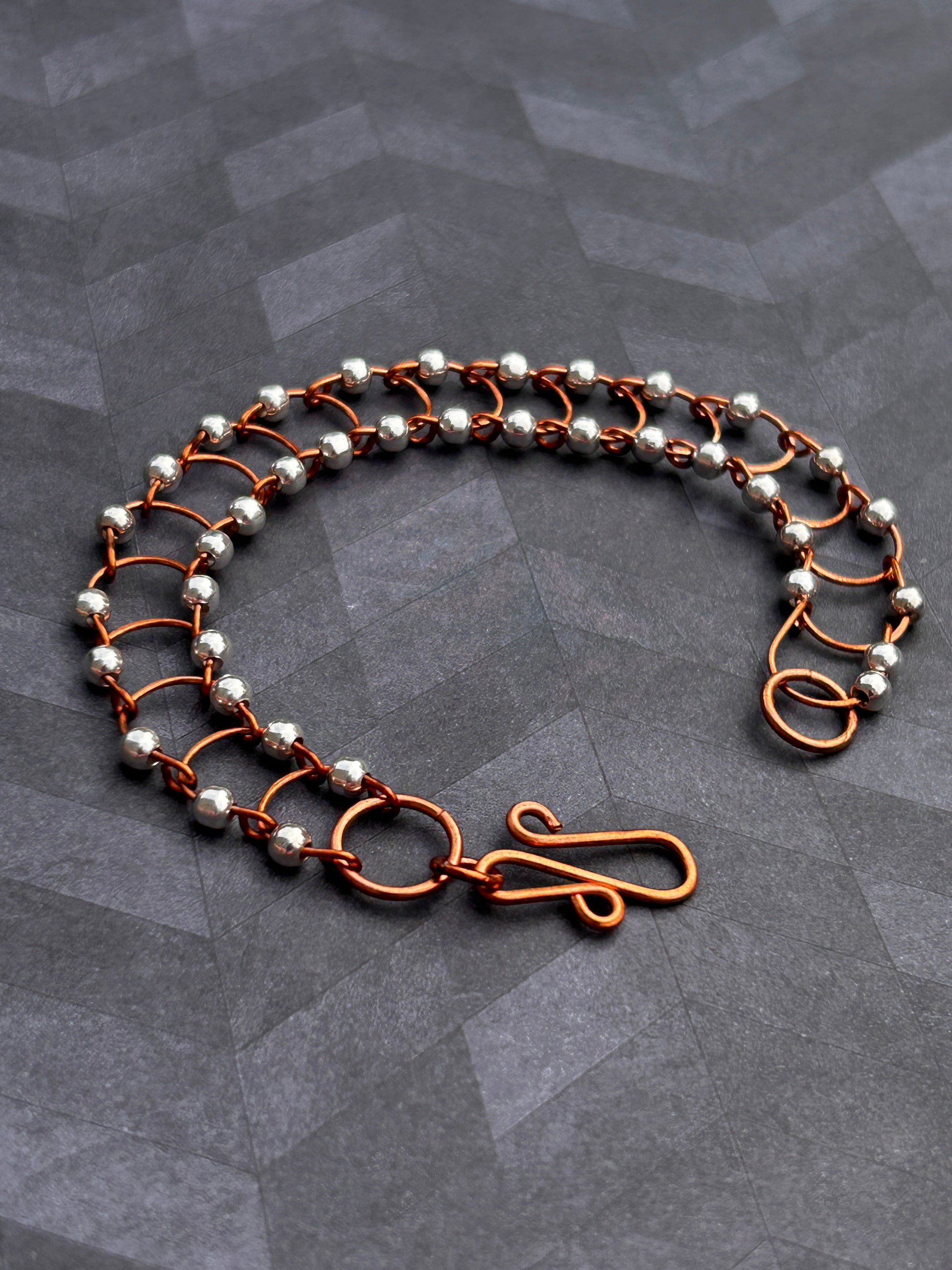 Two-toned Copper & Sterling Silver Link Bracelet