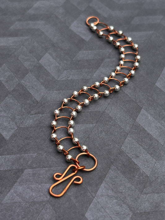 Two-toned Copper & Sterling Silver Link Bracelet