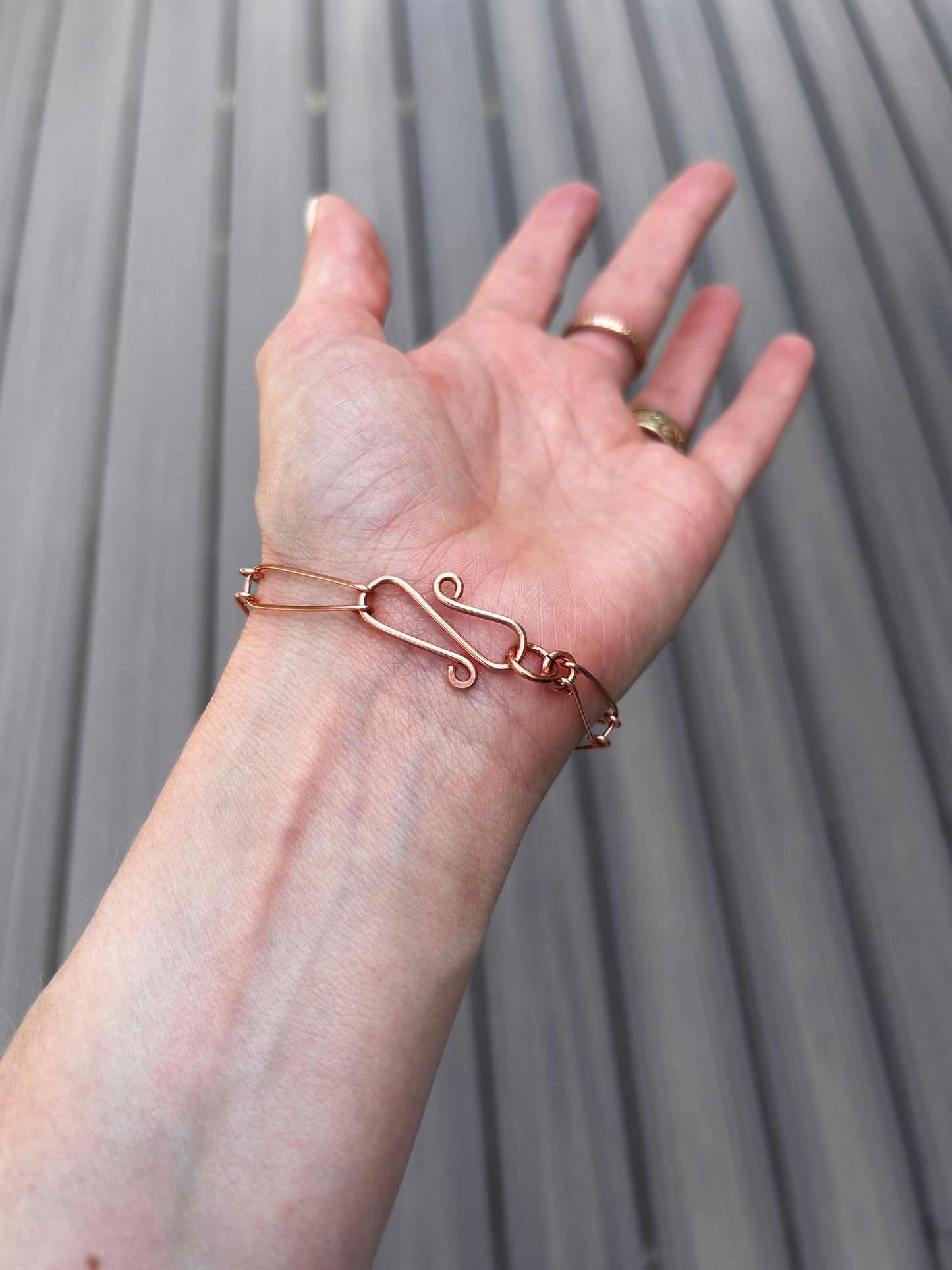 Wire Wrapped Copper Link Bracelet