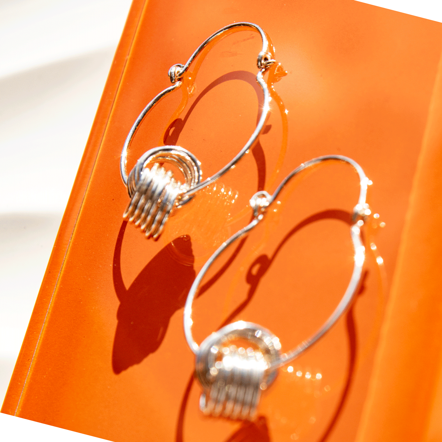 Coiled Knot Sterling Silver Hoop Earrings