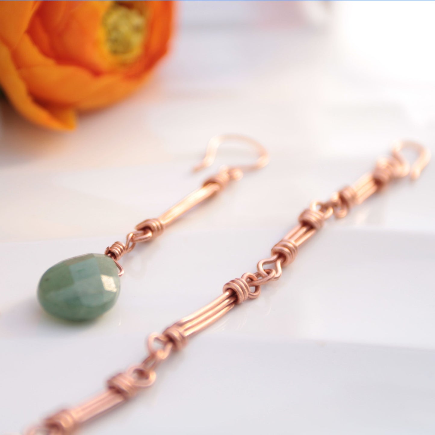 Copper Bar Link Bracelet – Handmade Wearable Art with a Nautical Touch