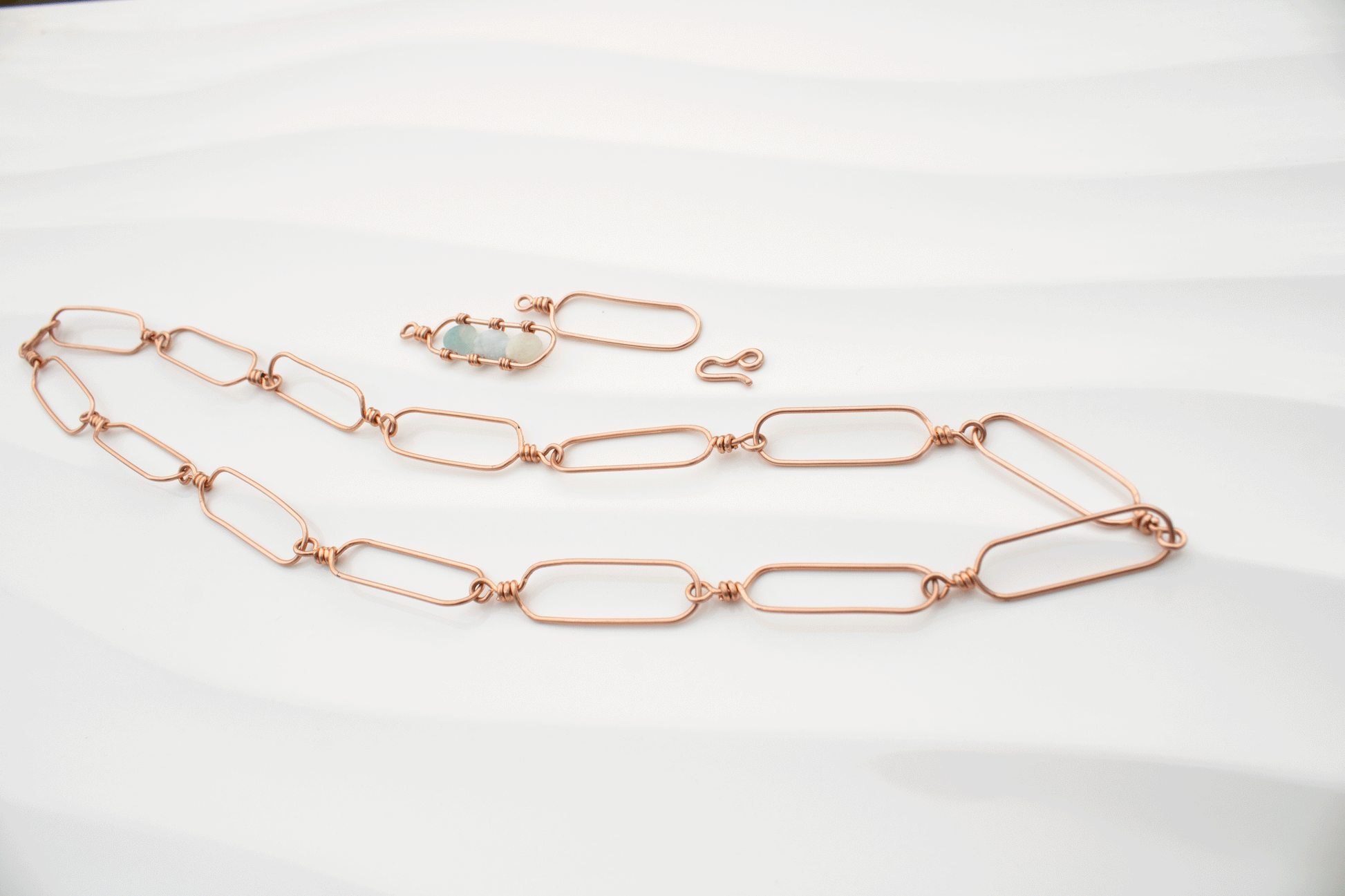 copper wire link necklace