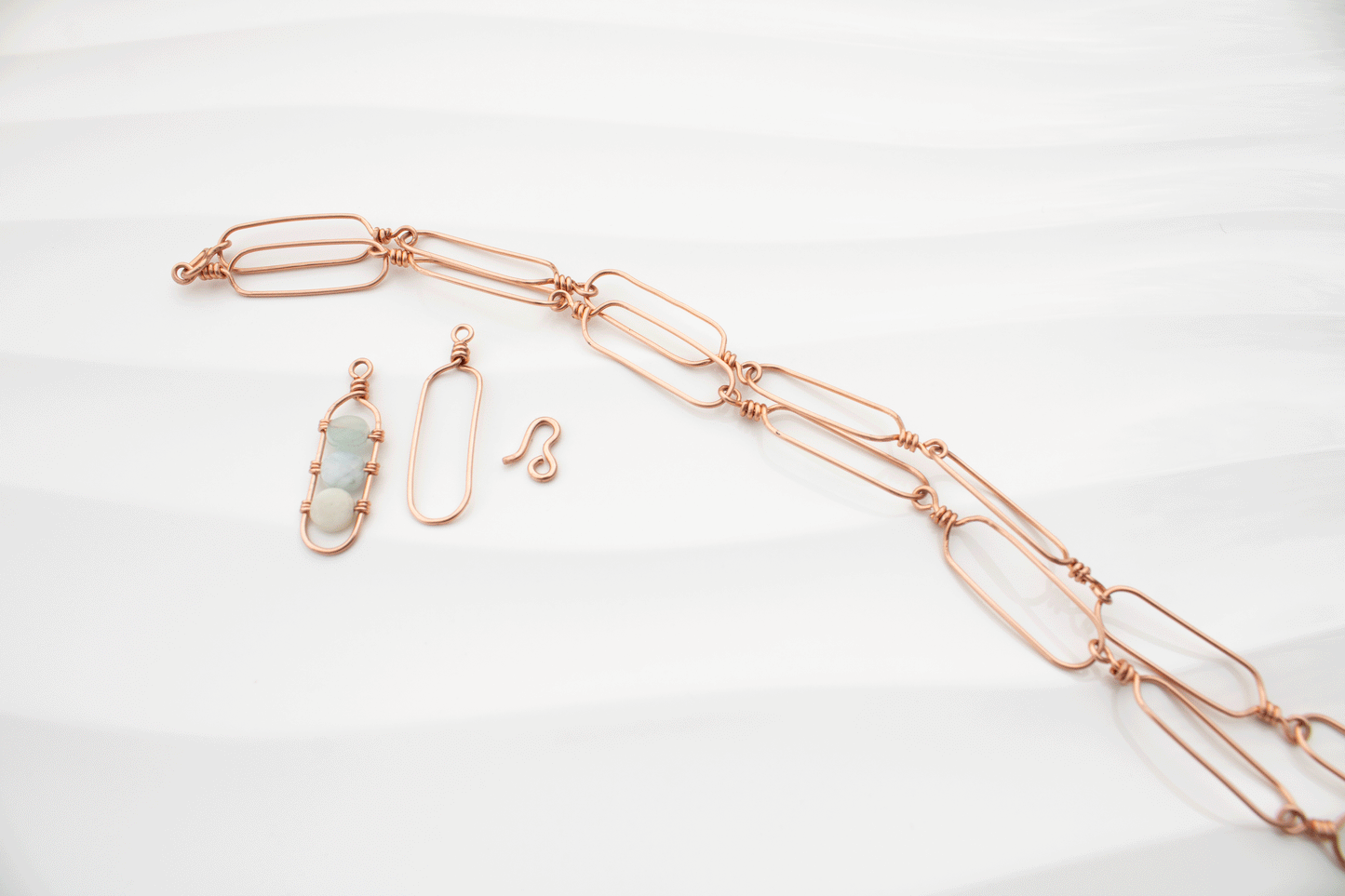 copper wire link necklace