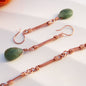 Handcrafted Copper Earrings with Faceted Aventurine Drops – Earthy and Elegant Design