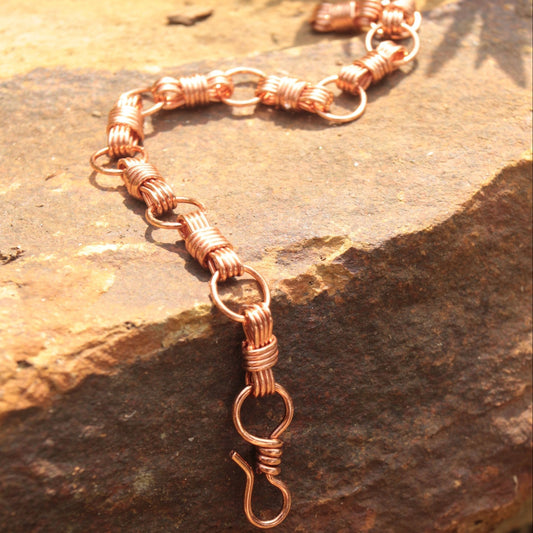 handcrafted copper bowtie link bracelet carrie foscato design