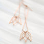 stunning 3.75" tulip inspired copper dangle earrings. handmade in USA carrie foscato design