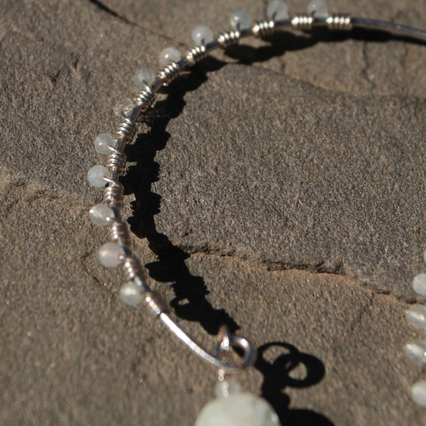 Sterling Silver Hoops with Faceted Aquamarine Stones – One-of-a-Kind Handmade Jewelry