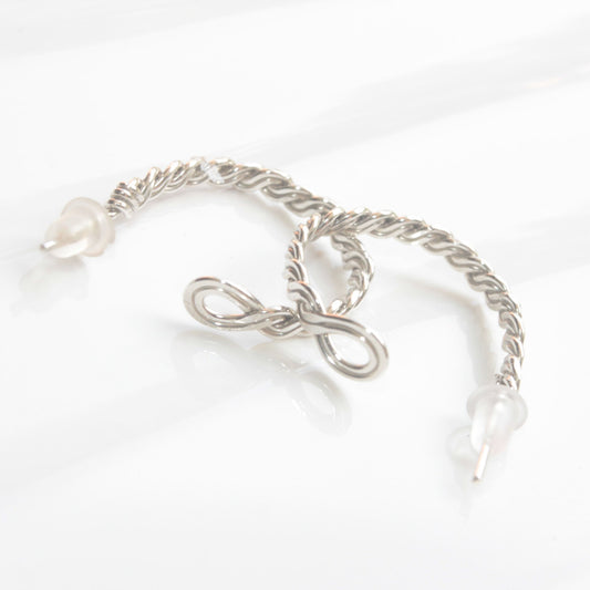 sterling silver twisted wire stud hoop earrings carrie foscato design made in usa