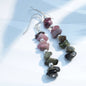 Tourmaline chip bead ombré drop earrings in sterling silver with French ear wires. Hand made in USA Carrie Foscato design